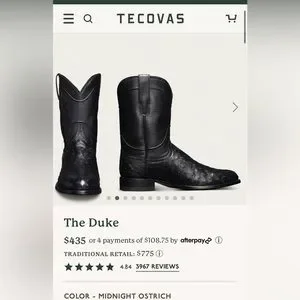 Tecovas Size 9.5 “ the duke “ ostrich leather RCS Review: The Tecovas Dukes | Red Clay Soul main image 3